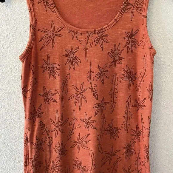 Toad & Co Midi Dress Size XS Samba Paseo Tencel Organic Cotton Burnt Orange Palm - Picture 3 of 16
